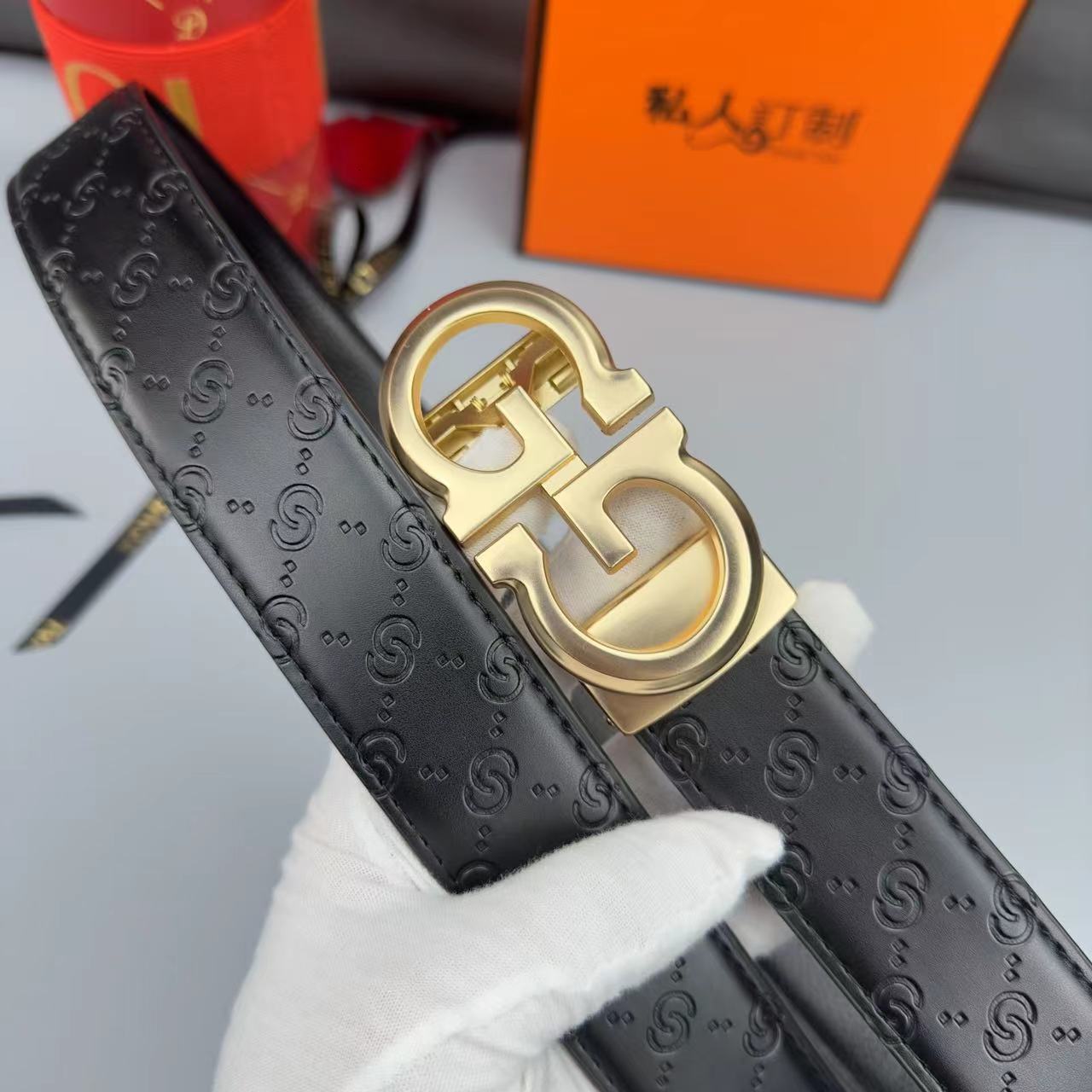 mens belt business men's leather automatic buckle letter g trendy elegant versatile young and middleaged highend belt designer belt