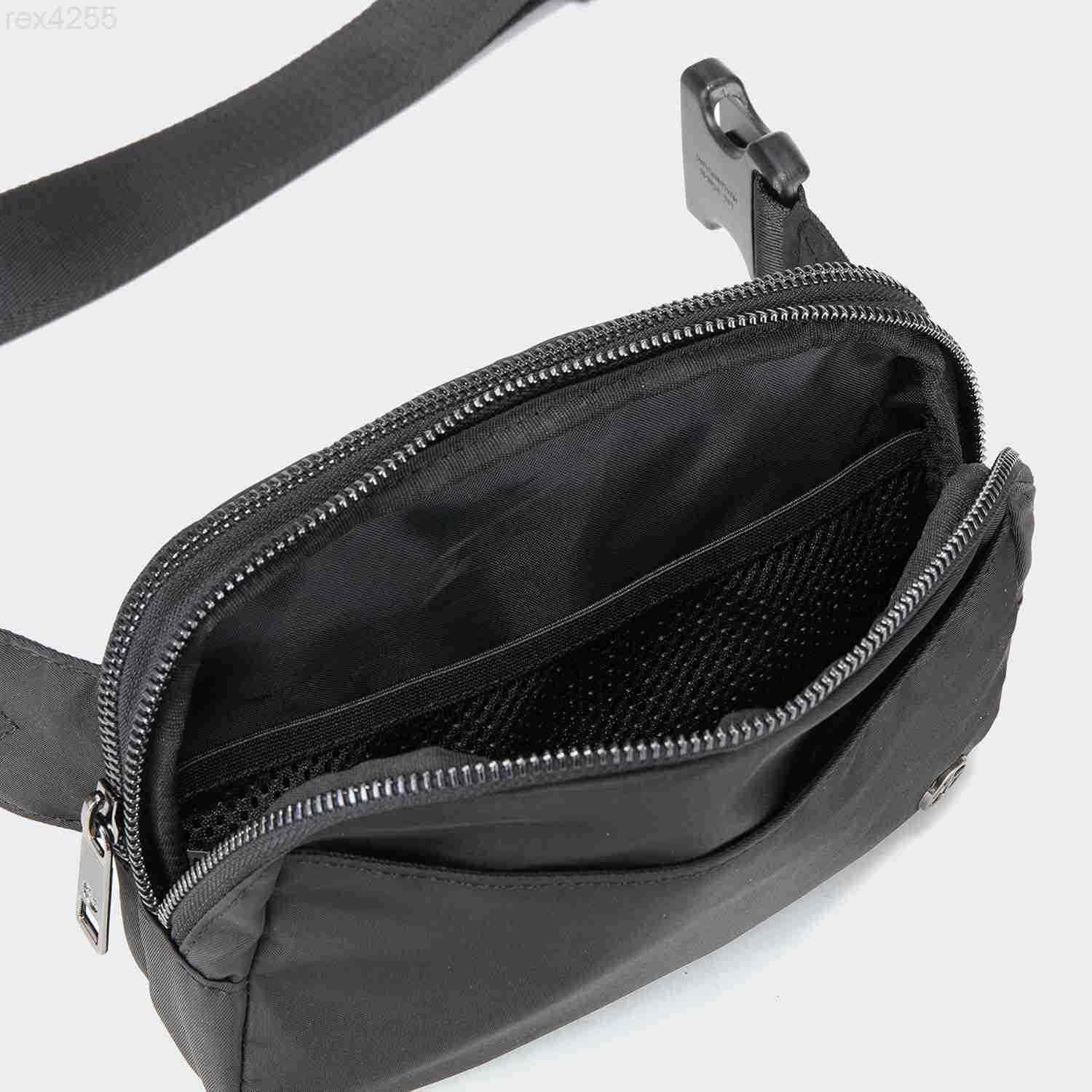Pander Everywhere Belt Bag for Women 5 Zipper Pockets Nylon Crossbody Fanny Pack Purse BlackW250912