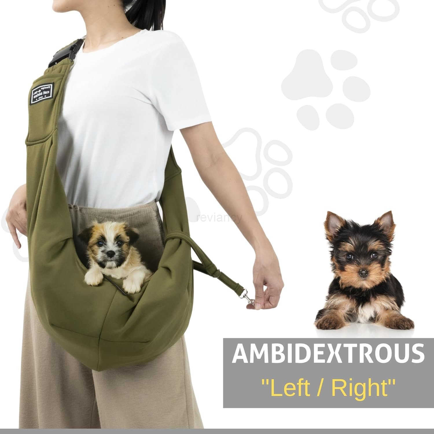 Dog Sling Carrier for Small Dogs Cats Reversible Soft Pet Carrier Adjustable Strap HandsFree Puppy Carrier for Dogs 015 lbs Lightweight Comfortable Sl