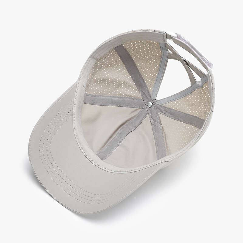 Plain Soft Top Quick-Dry Baseball for Women, Summer Cross Leak Ponytail Thin Breathable Mesh Outdoor Sun Protection Duckbill Cap
