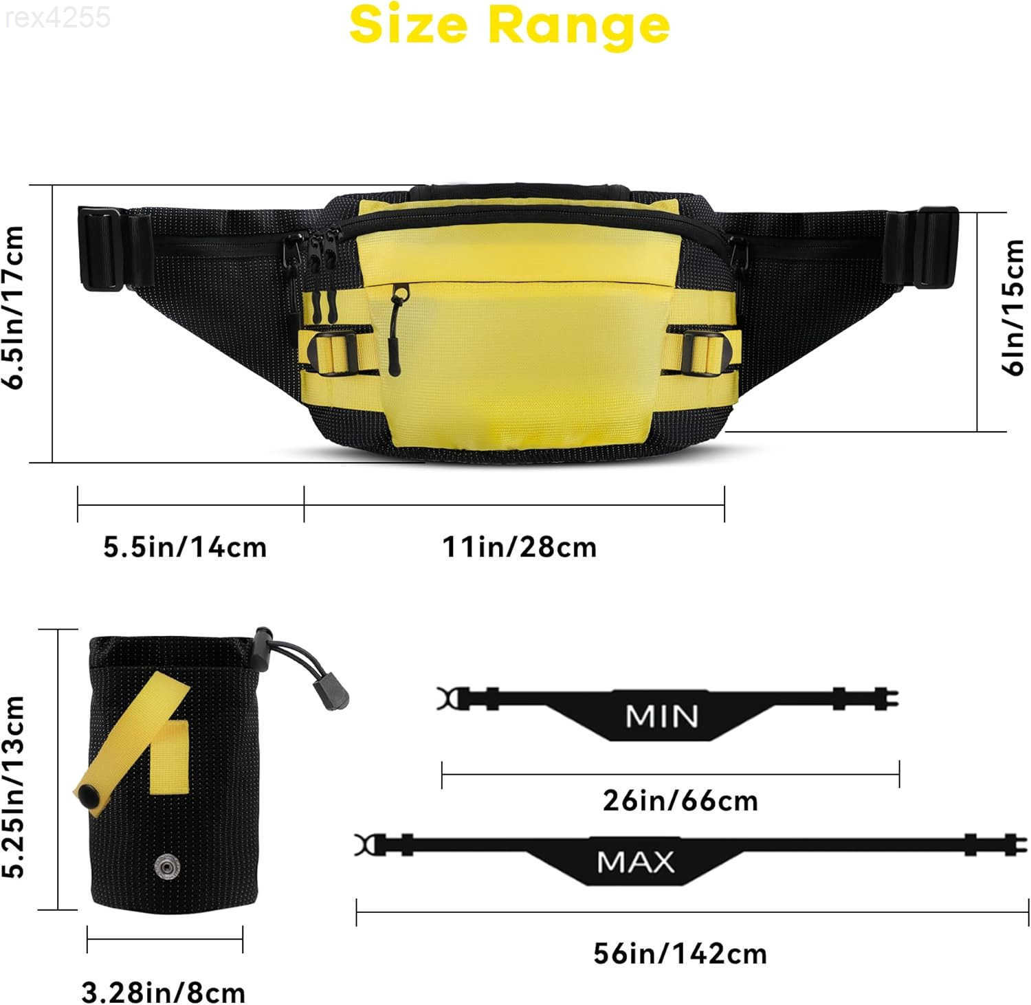 Waist Bag for Women Fashion Fanny Pack Men Hiking Waist Packs for Running Hiking Gear with Detachable Water Bottle Holder for Walking Hiking CyclingW2