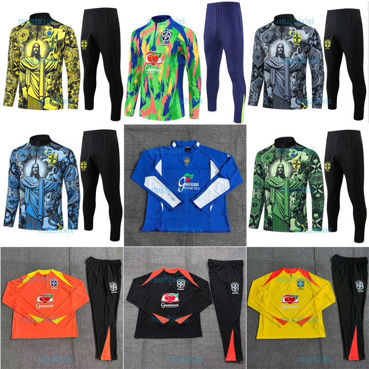 2025 2026 Brazil tracksuit 24 25 Christ the Redeemer Special concept training suit NEYMAR VINI JR Football chandal adult kids tracksuits jogging sets survetement