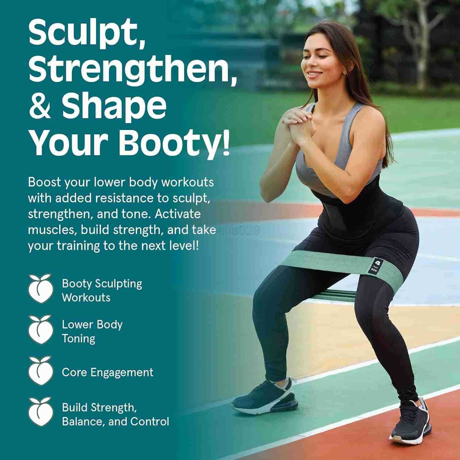 Retrospec Engage Booty Bands Resistance Band Set for Working Out Exercise Lightweight Portable for Men Women W250912