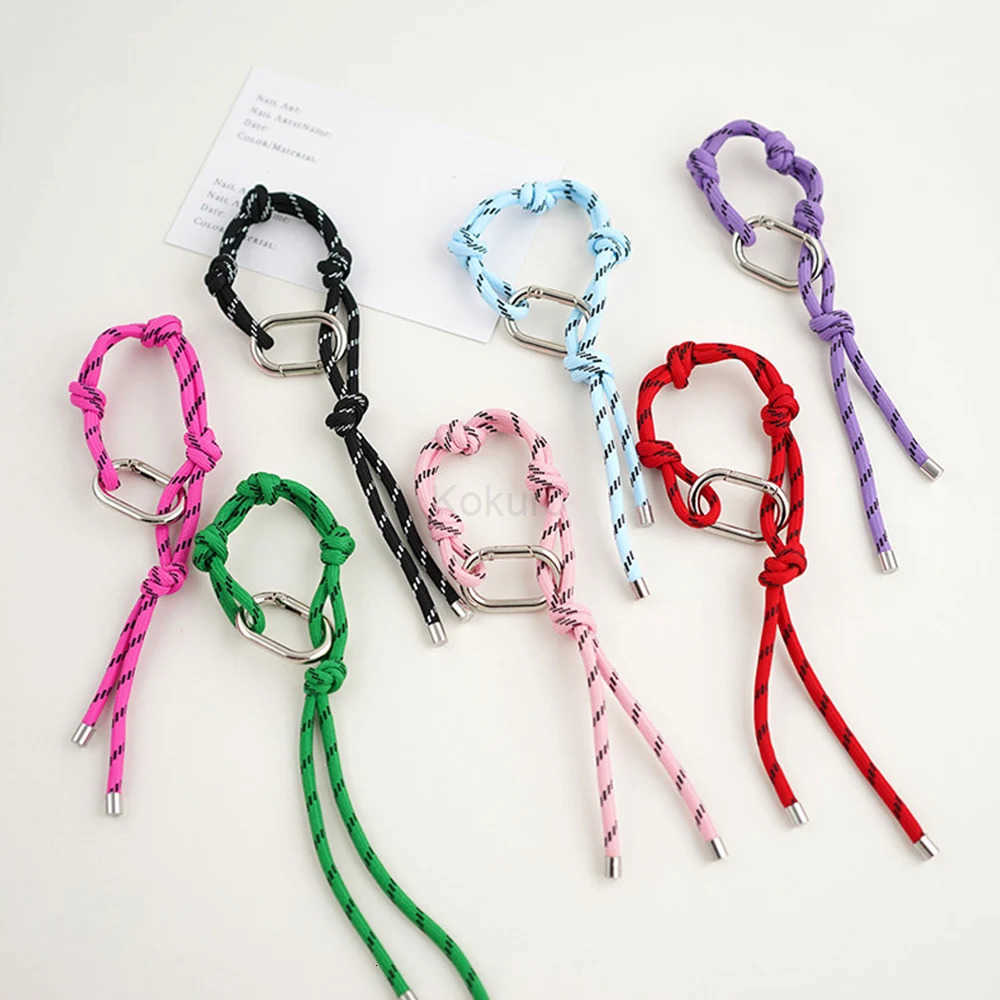 HOT Creative Colorful Braided Lanyard Keychain AntiLost Knot Nylon Rope Keyring For Women Men Car Bag Pendant Accessories Gifts M250912