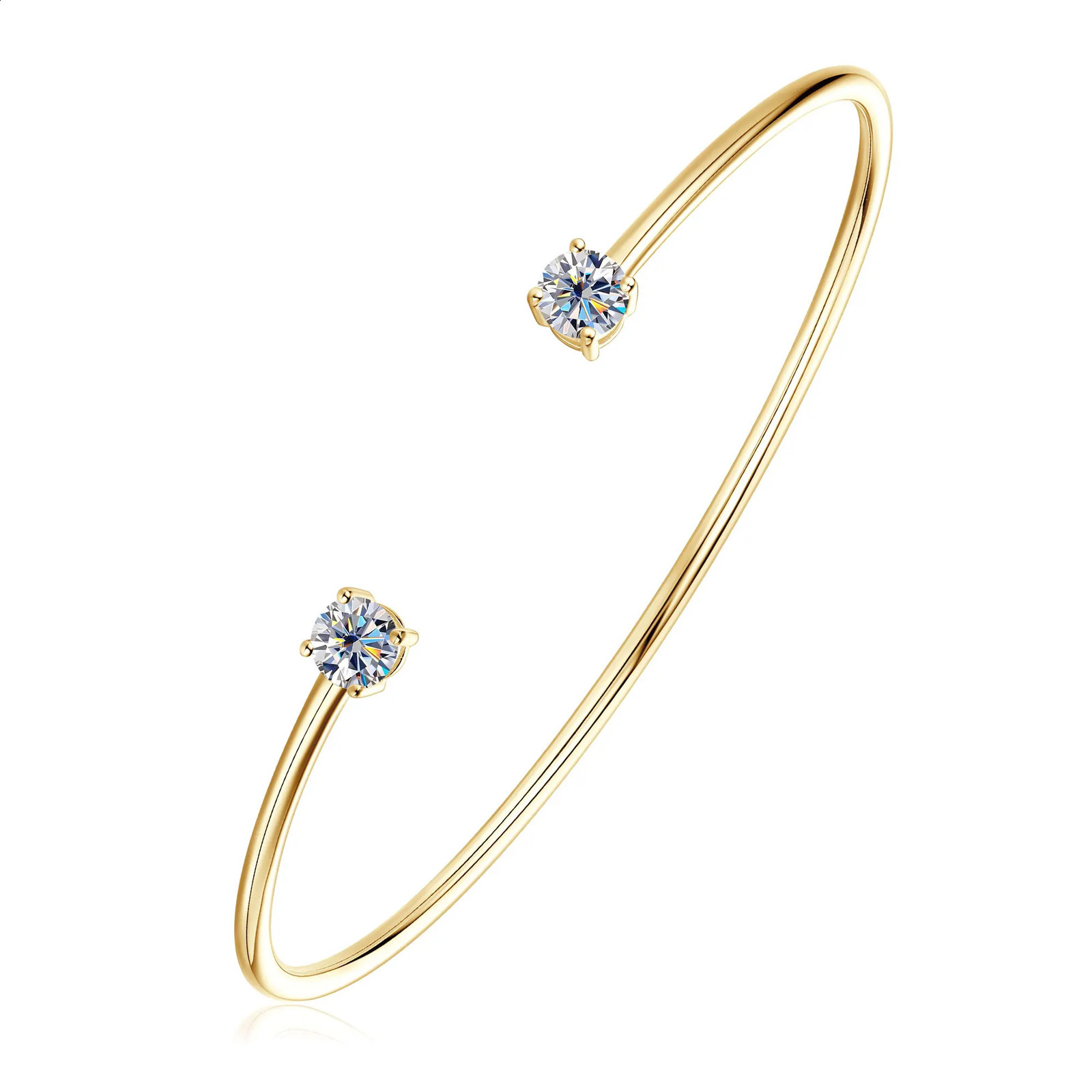 Sweetrain 05CT Bangle for Women 5mm Lab Created Diamond Bracelet 100 Real 925 Sterling Silver Opening Cuff Bangle 250911