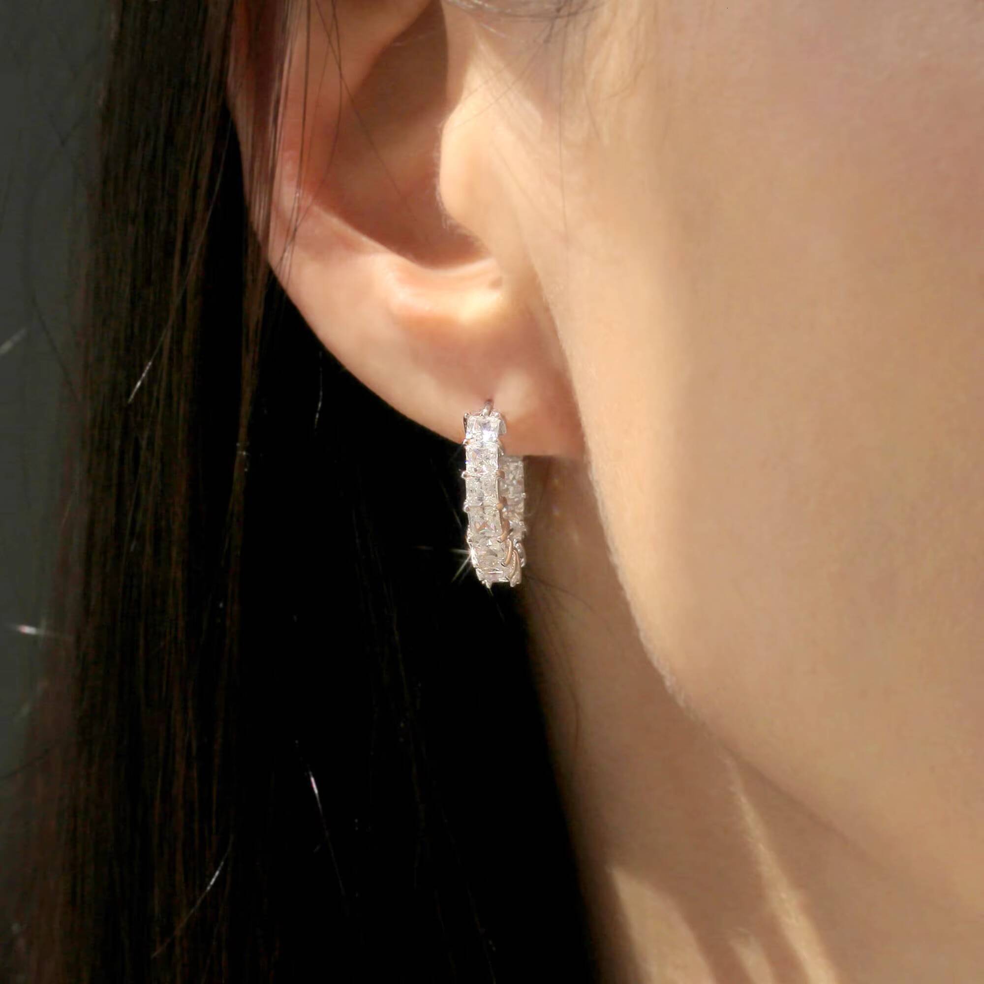 Elisa Luxury 10K 14K 18K Gold Ear Stud GIA IGI Certified Iced Out Lab Grown Diamond Fine Jewelry Earring Hoop for Men Women