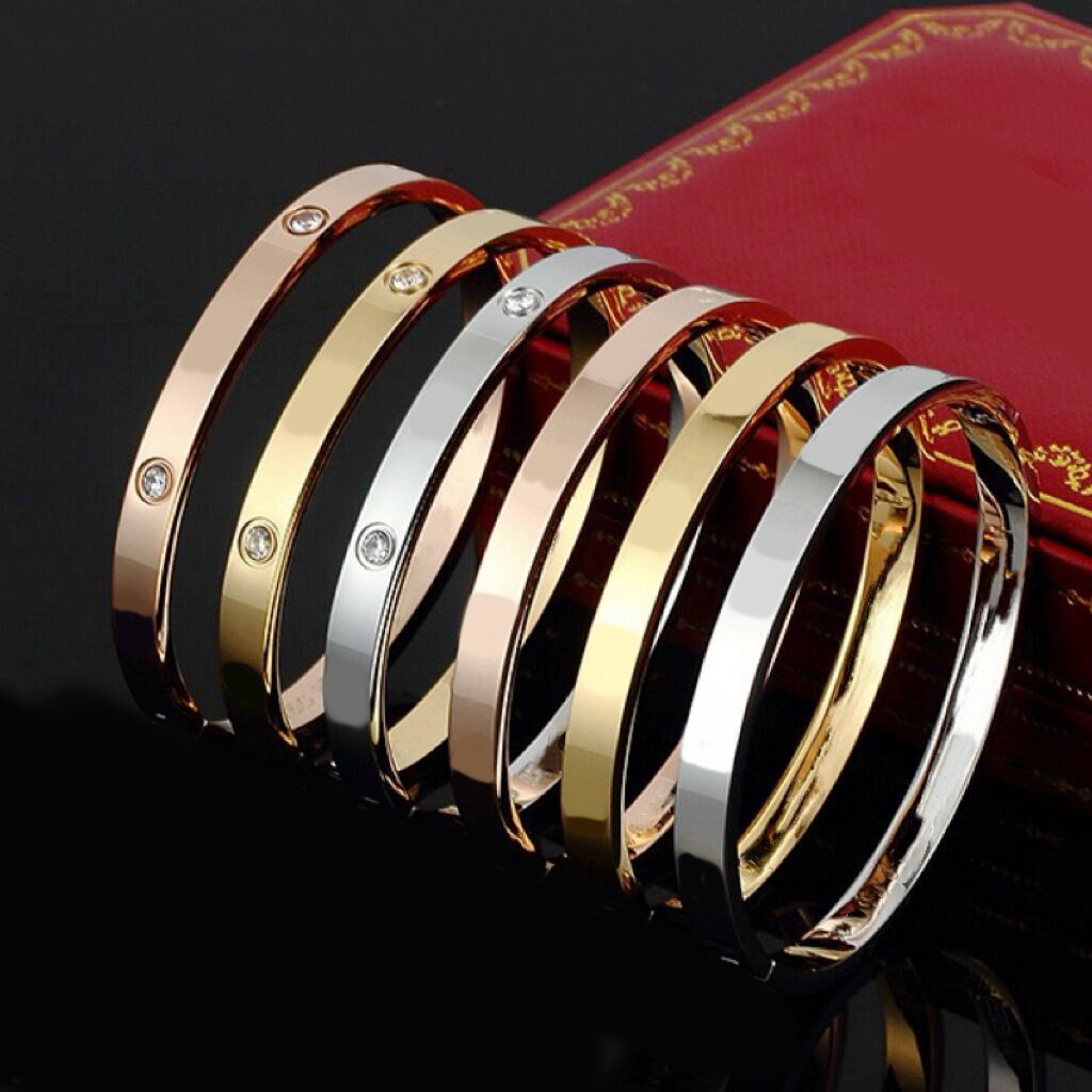 Luxury designer bracelet women screw bracelet designer bangle diamond fashionable couple stainless steel plated gold bracelet men narrow designer jewelry dd055