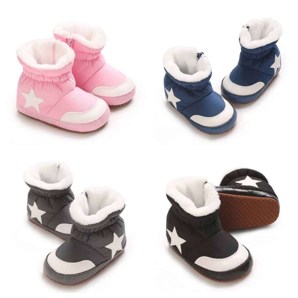"Baby Winter Snow Boots 0-18M - Plush Ankle Protection Soft Sole Warm Booties | First Walking Shoes"