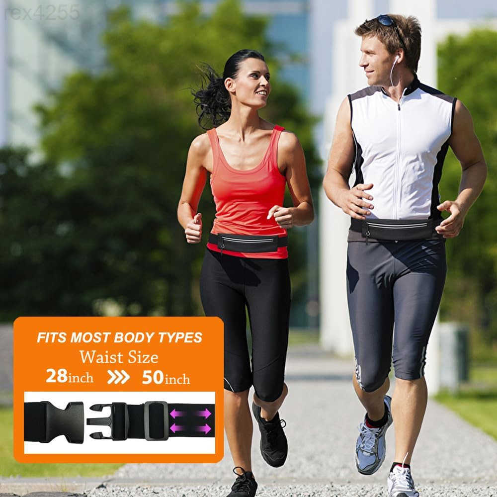 Slim Running Belt Fanny Pack for Men Women Running Phone Holder Runners Pouch Waist Pack for Workout Money Belt Running Gear Accessories Fits ALL Phon