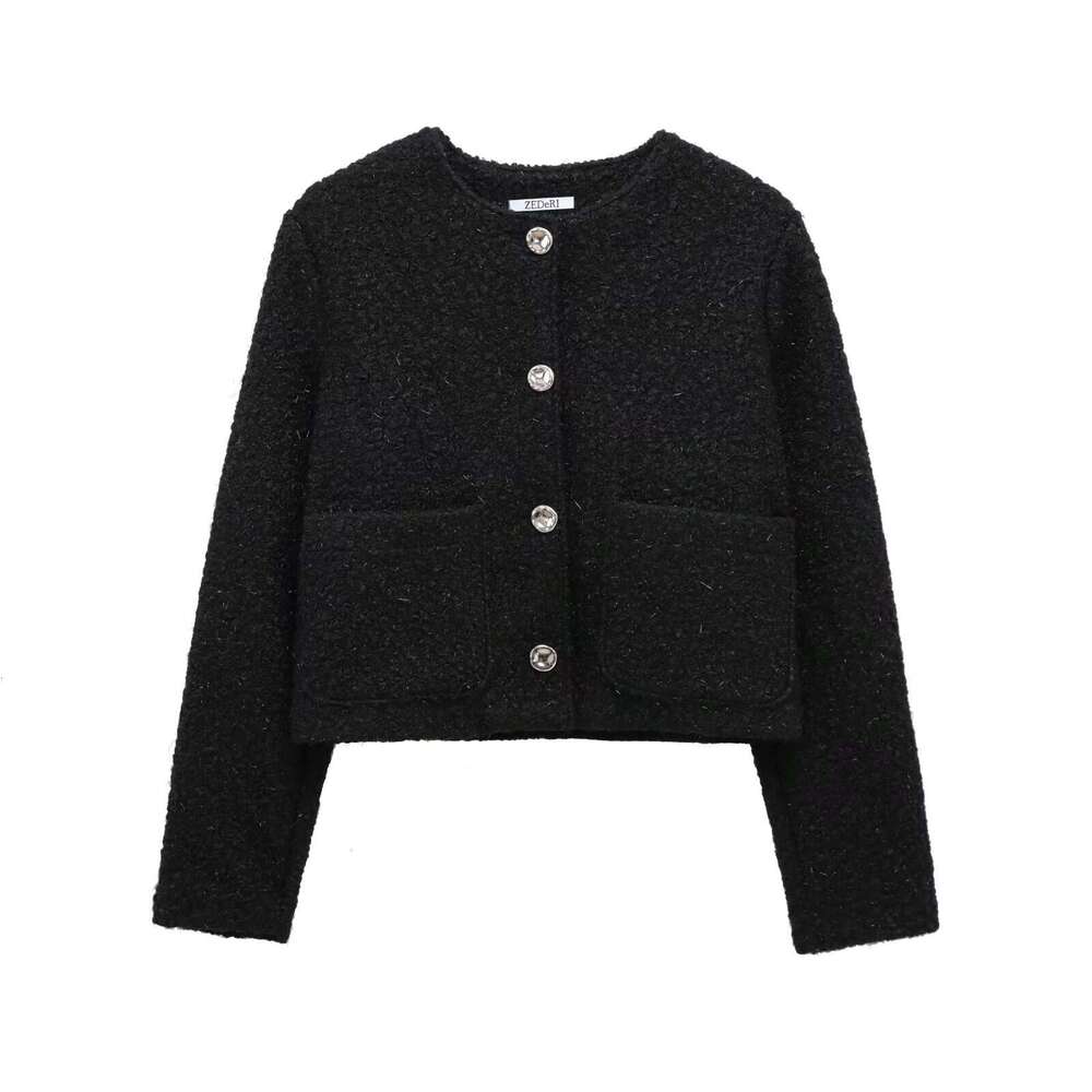 DHEssentials Women's Autumn and Winter New Style Little Chanel Sparkling Loop Velvet Short Jacket 87050625