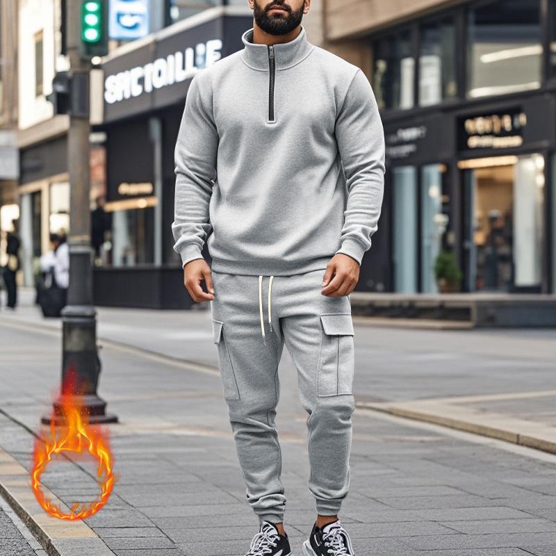 Autumn Men 2 Piece Sets Patchwork Tracksuits Sportswear Mens Zipper Jacket + Pant Tracksuit Male Sweatshirt Casual Suit Set EU Size: S-3XL
