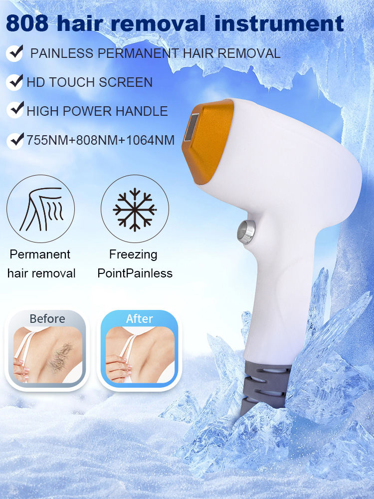 Professional 808nm Alexandrite Hair Removal Laser Diode Machine Freezing Point Painless Ice Platinum Underarm Permanent Painless Epilator
