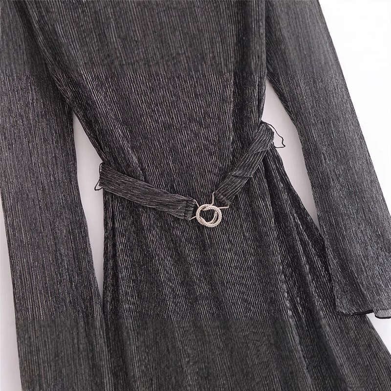 DHEssentials Spring New Women's Dress Slim Fit Long Sleeve Waist-Cinching Elegant Style 1245453