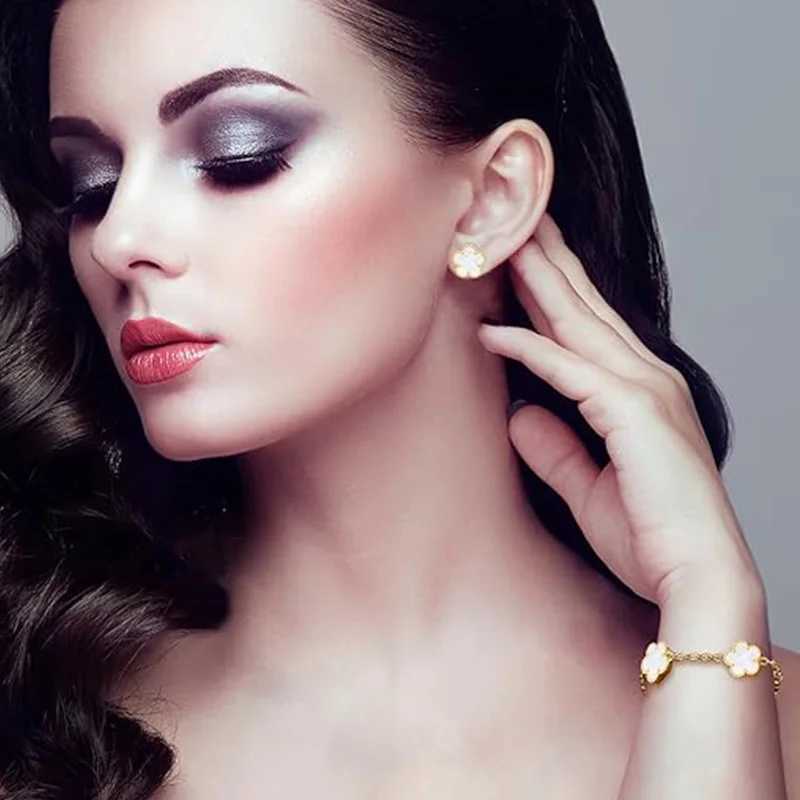 14K Gold Plated Link Bracelets White Black Blue Gold Red Green Lucky Bracelets Jewelry Gifts TrenDY for Women V250702