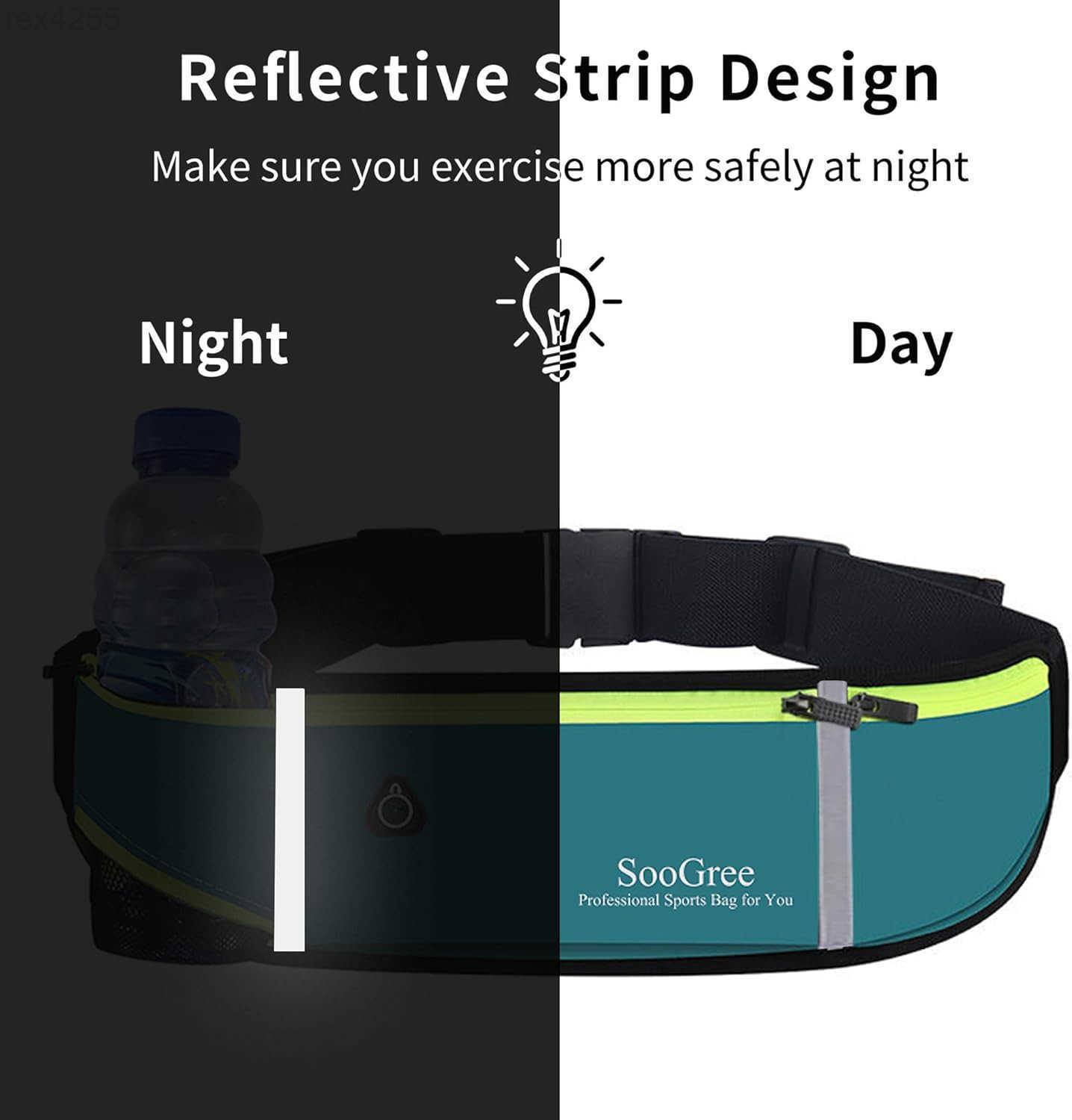 Fanny Packs Running Belt Pack Waist Pack Bag for Men and Women Lightweight Runners Water Bottle Belt Bag Phone Holder Money Belt for Traveling Hiking 