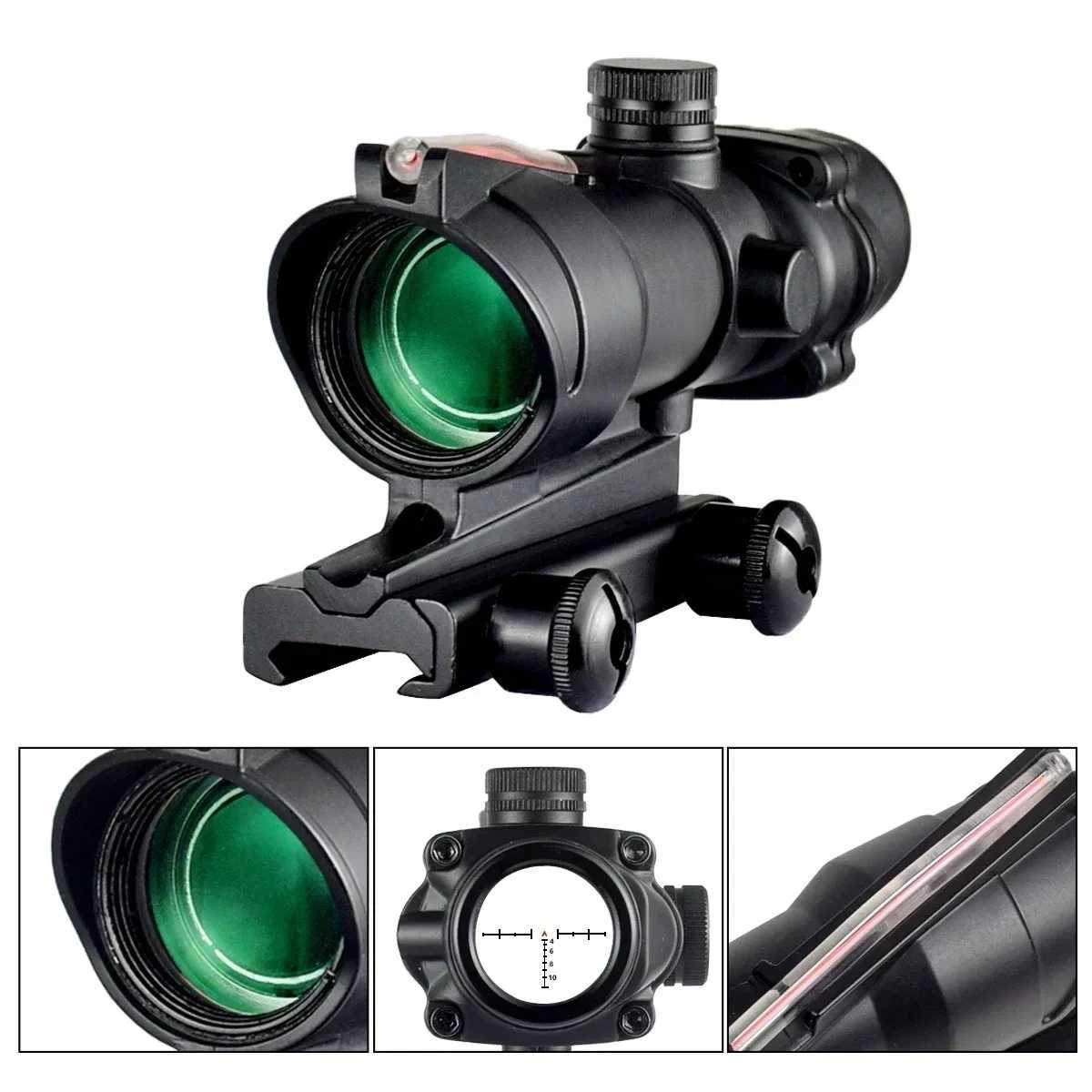 Scope ACO 1x32 4X32 Tactical Green Red Dot Sight With RM Real Fiber Optic Riflescope For Rifle Hunting 20mm Picatinny Rail C250912
