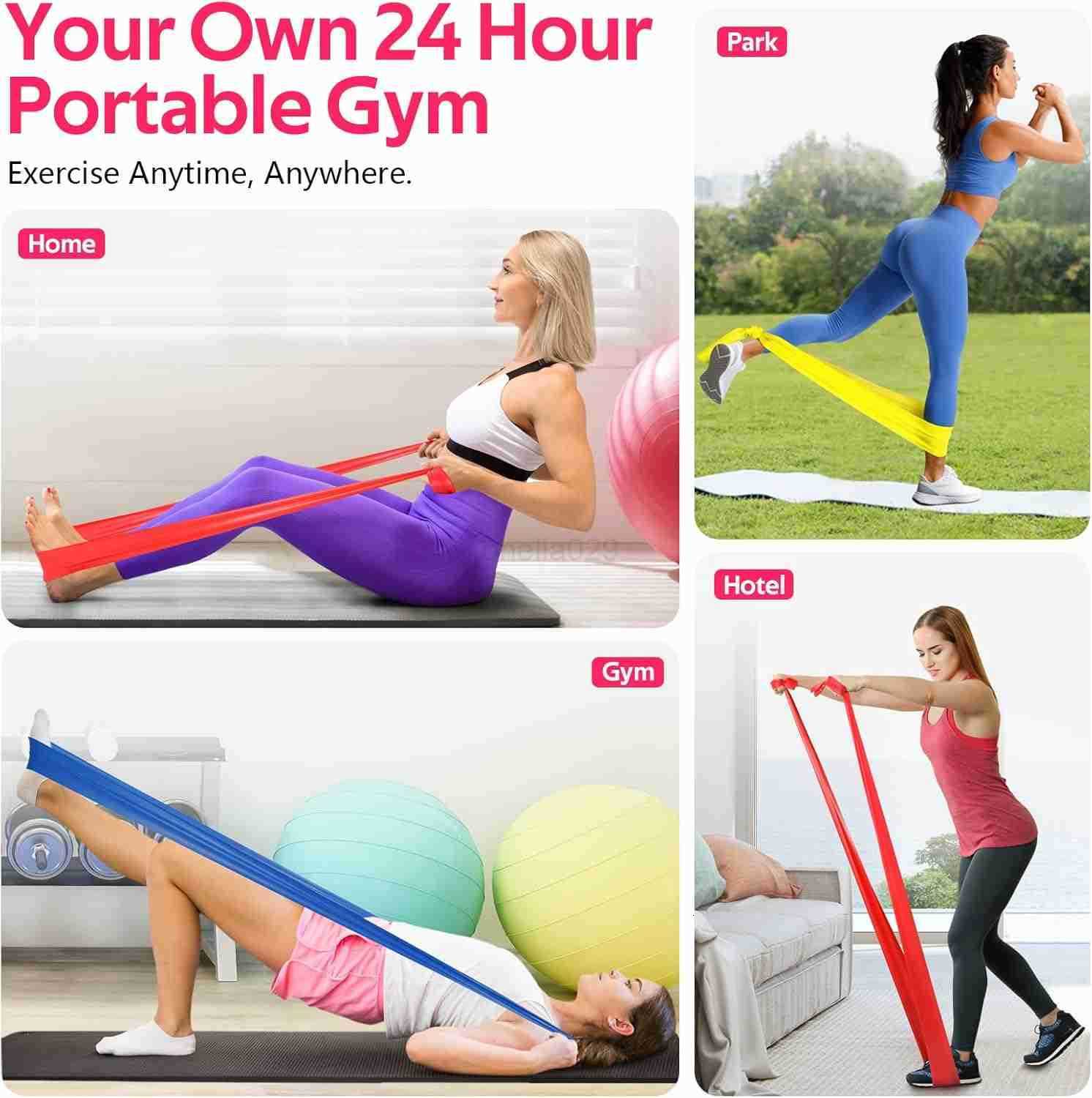 Resistance Bands for Working Out Exercise Bands for Physical Therapy Stretch Recovery Pilates Rehab Strength Training and Yoga Starter Set W250912