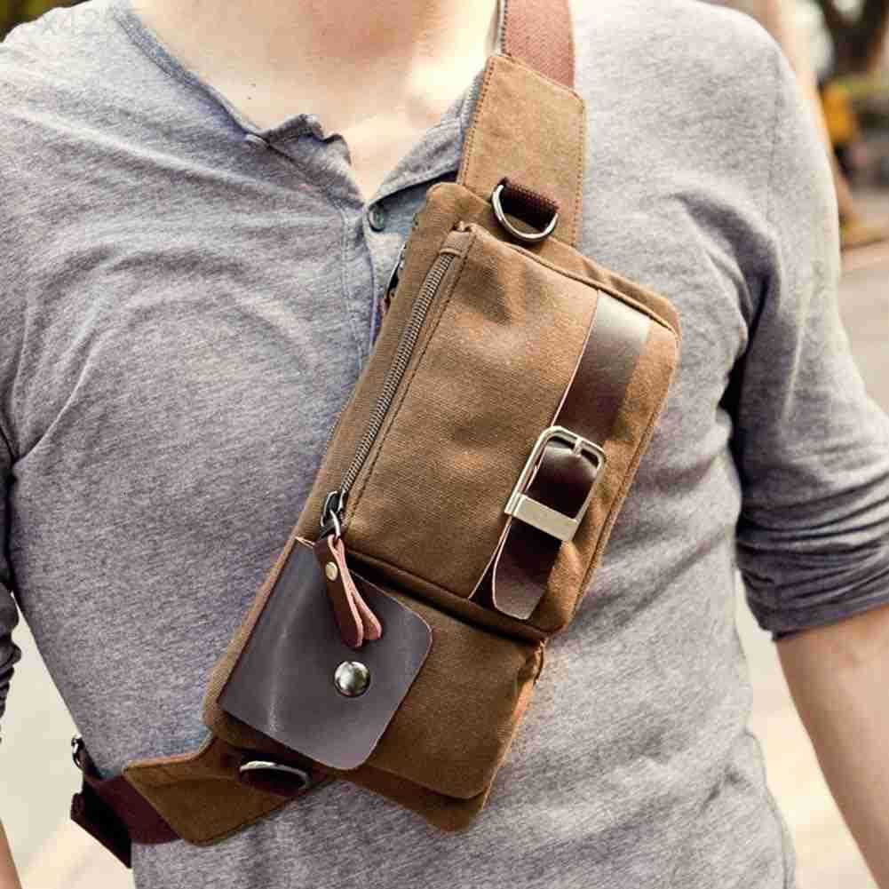 Vintage Mens Waist Bag Sports Waist Pack Bum Bag Security Money Waist Day Pack Pouch Hip Belt Bag Bumbag CoffeeW250912