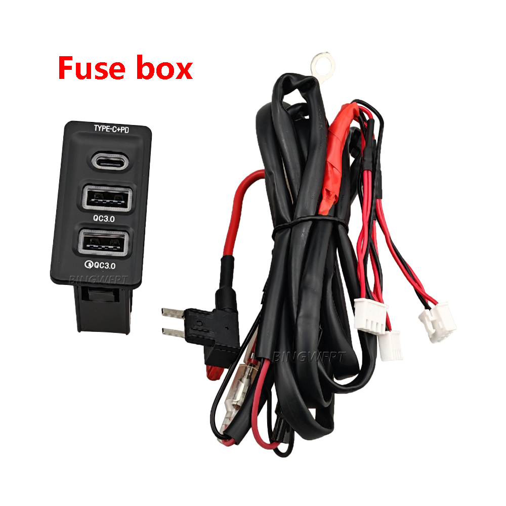 1 Pc Car USB charger 2QC3.0 and C-type PD mobile charging adapter socket button, suitable for Volkswagen Golf 7