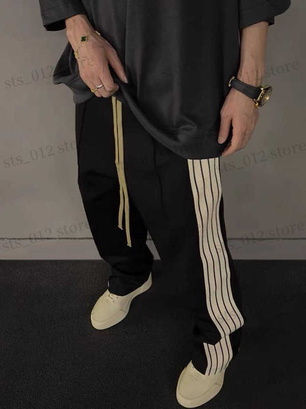 Men's Pants FOG CRAZY Men's Straight Fit Casual Sports Wide Leg Long Pants T250910