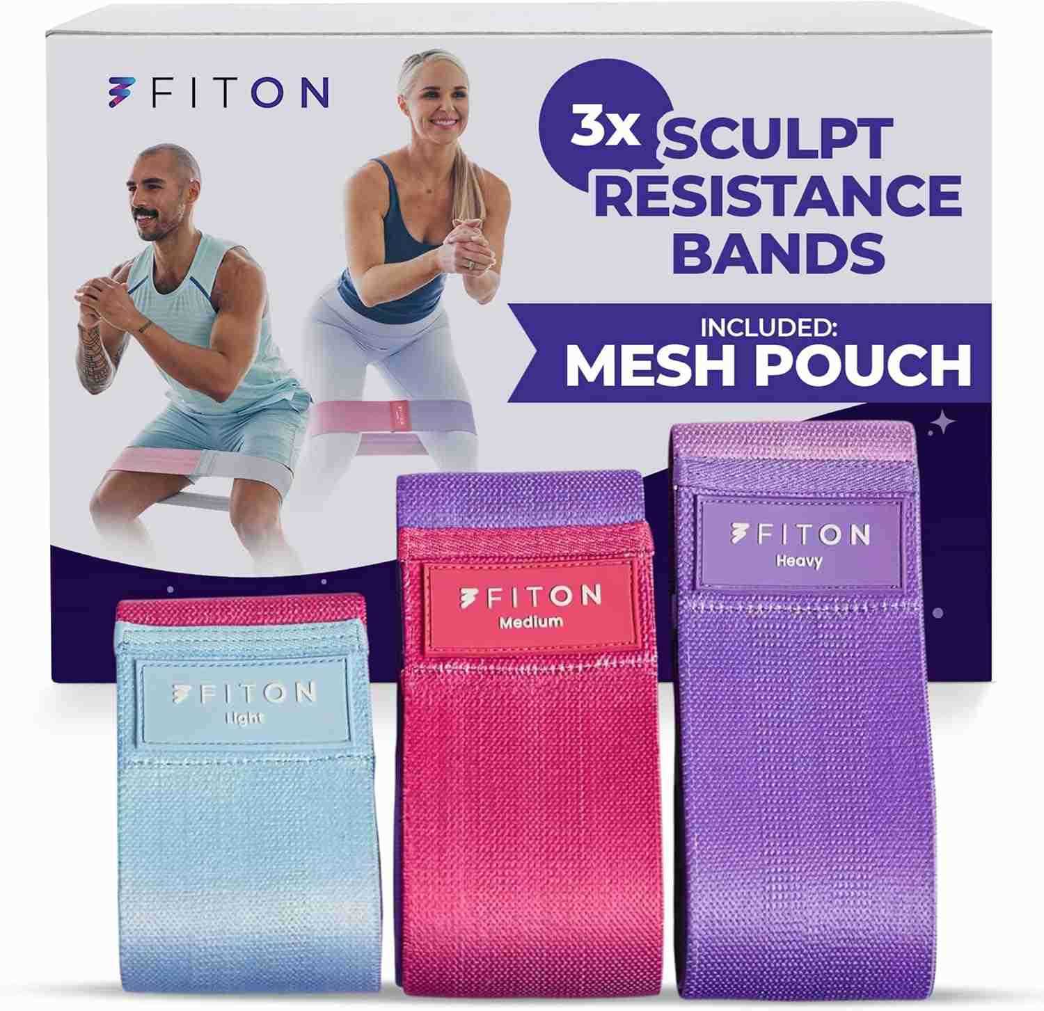 Resistance Bands for Workout NonSlip Rubber Stretch and Hip Bands with Knitted Rubber 3 Resistance Levels Elastic Exercise Gear for Thighs Butt Home F