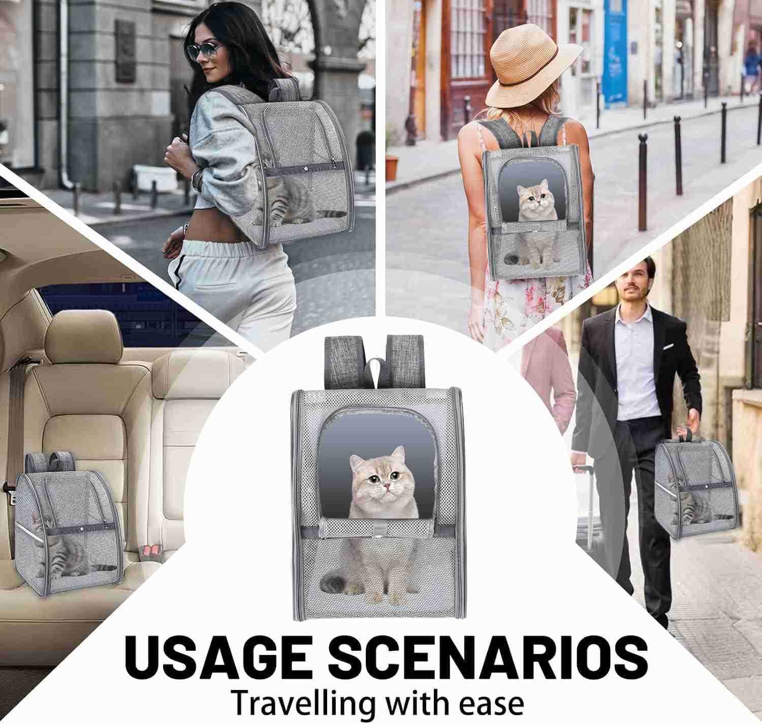 cat Backpack Lightweight Foldable EscapeProof Design for Small Dogs Cats Air Travel Approvedcat Backpack CarrierTravel and Daily Use pet CarrierW25091