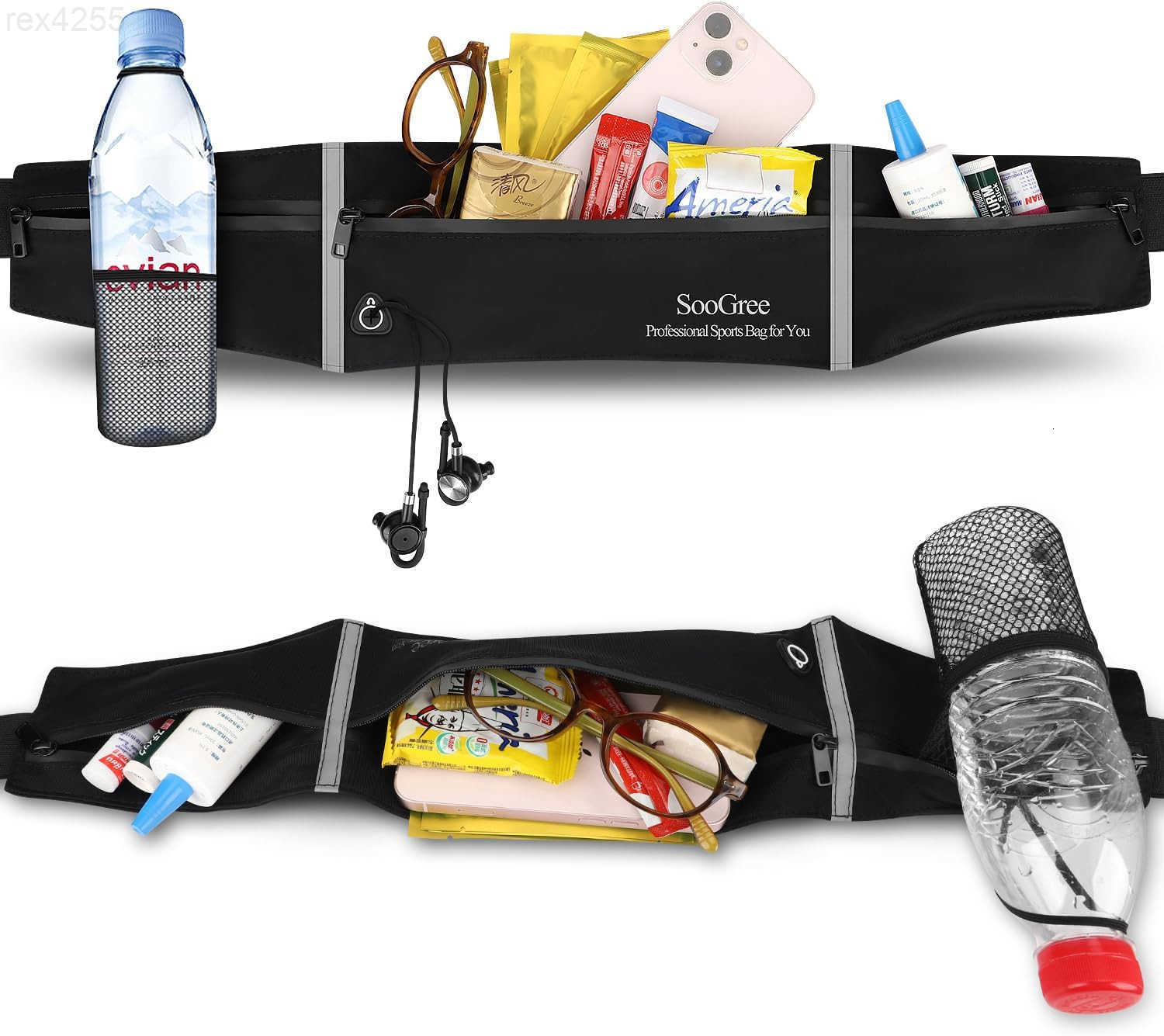 Slim Running Belt Sport Fanny Pack Reflective Waist Pack Waterproof Phone Holder Jogging Pouch for Phone Money BlackW250912