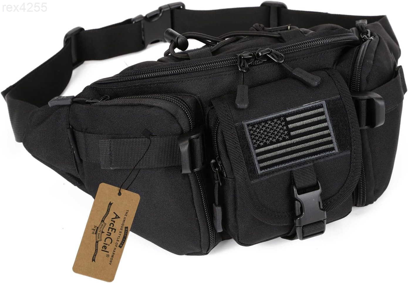 Tactical Fanny Pack for Men Waist Bag Hip Belt Outdoor Hiking Fishing Bumbag with PatchW250912