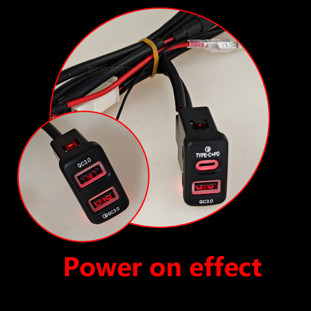 1PC Car Charger Fast Charger Type-C PD USB QC3.0 Socket Power Adapter Suitable For Old Toyota