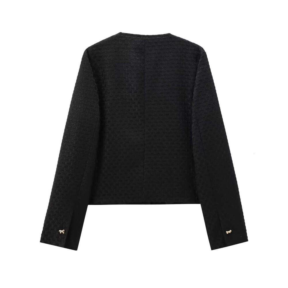 DHEssentials Autumn New Fashionable Round Neck Single-Breasted Solid Color Little Chanel Style Women's Jacket 5854521