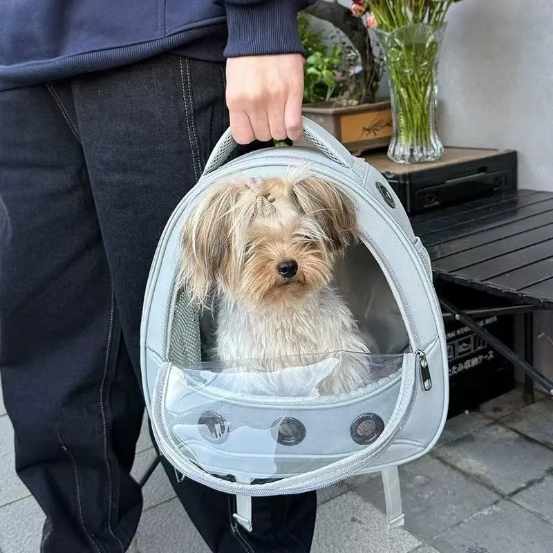 Yorkshire small dog outdoor portable bag small body pet pet carrier outdoor backpack, transparent folding high appearance cat backpack