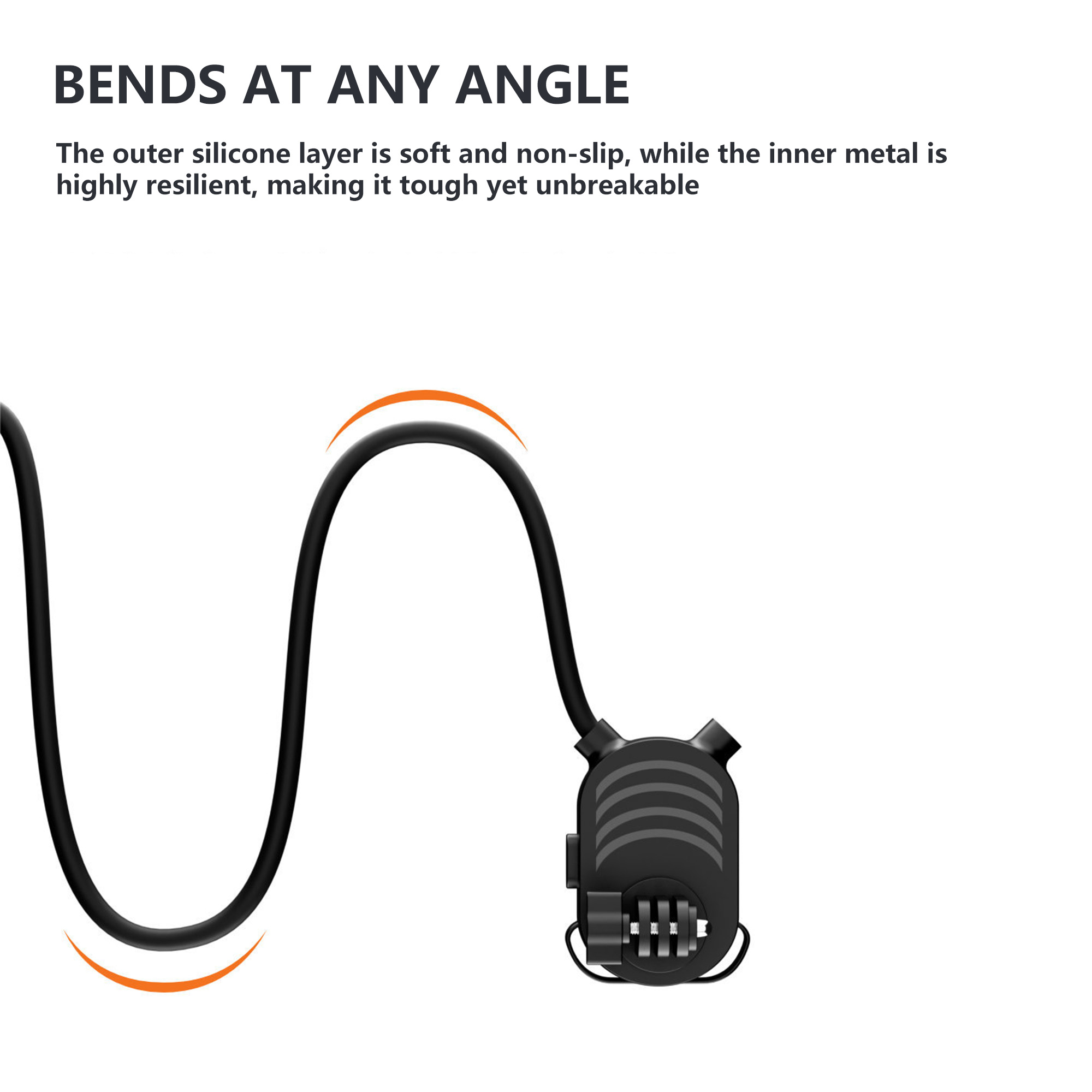 Action Camera Silicone Neck Mount, Adjustable Chest Strap Chest Mount, Hand Free POV Video Vlog Neck Holder for Most Action Cameras and Cell Phones