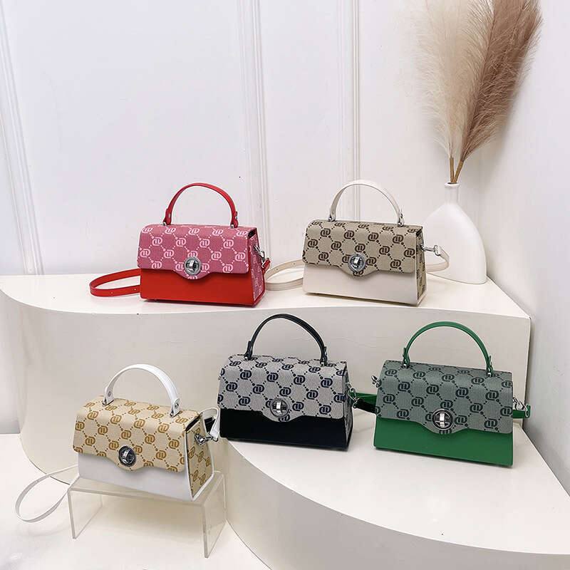 Women Designer Bag New Letter Printed Color Block Large Capacity Bag Fashion Versatile Single Compartment Crossbody Handbag for Women