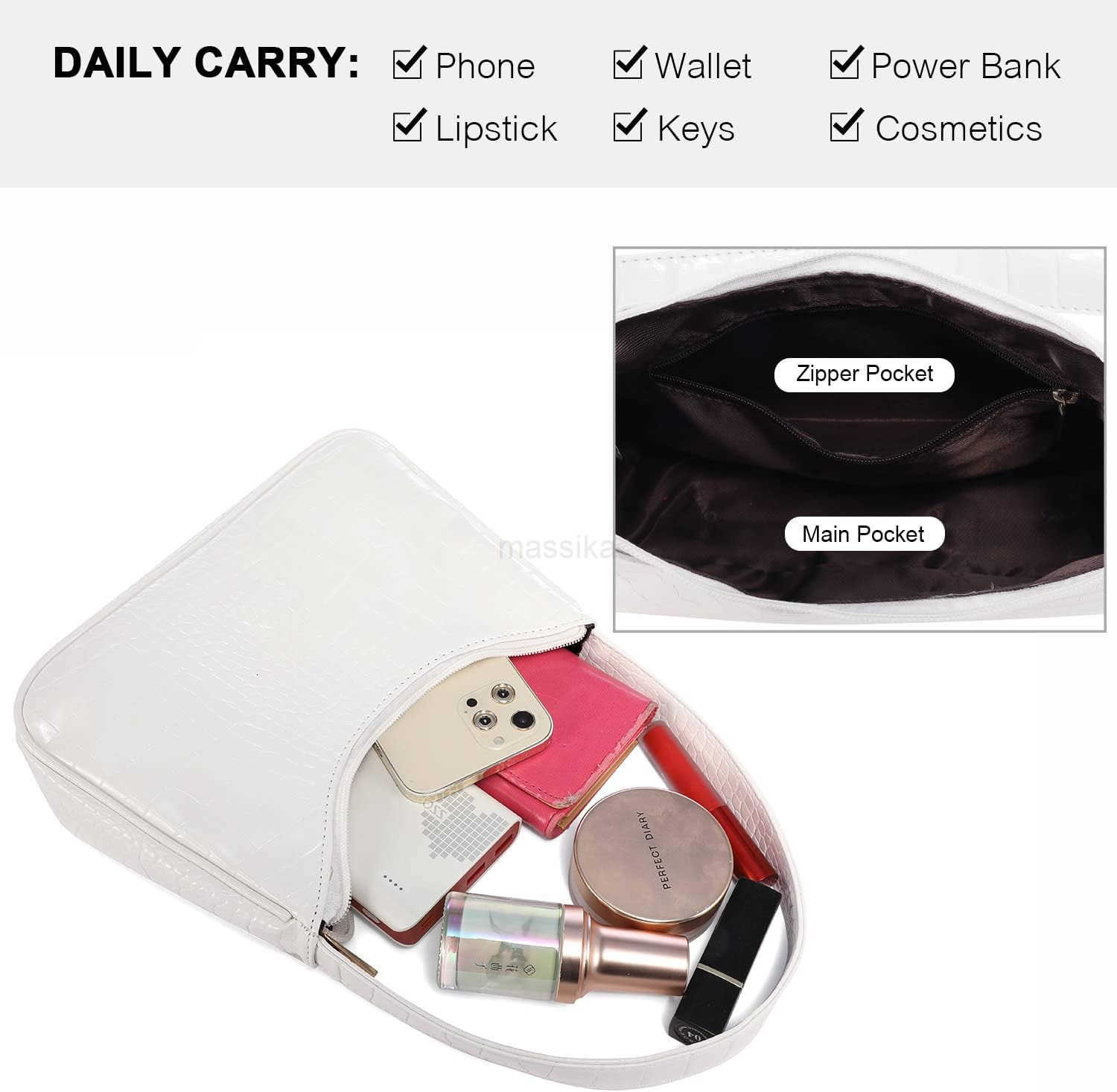 Shoulder Bag for Women Small Purses Croc Pattern Clutch Purse Vegan Leather Little Purse Cute Mini Handbag M250912