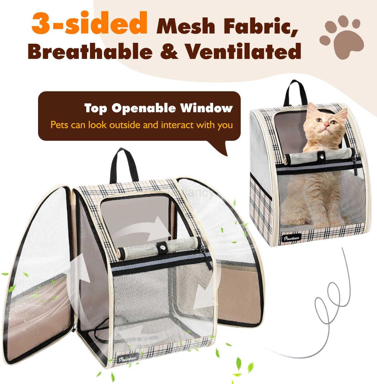 Cat Carrier Backpack Pet Carrier Backpack for Kitties Small Dogs Puppies Breathable Cat Bag Carrier Small Dog Travel Backpack Carrier for Kitten Puppy