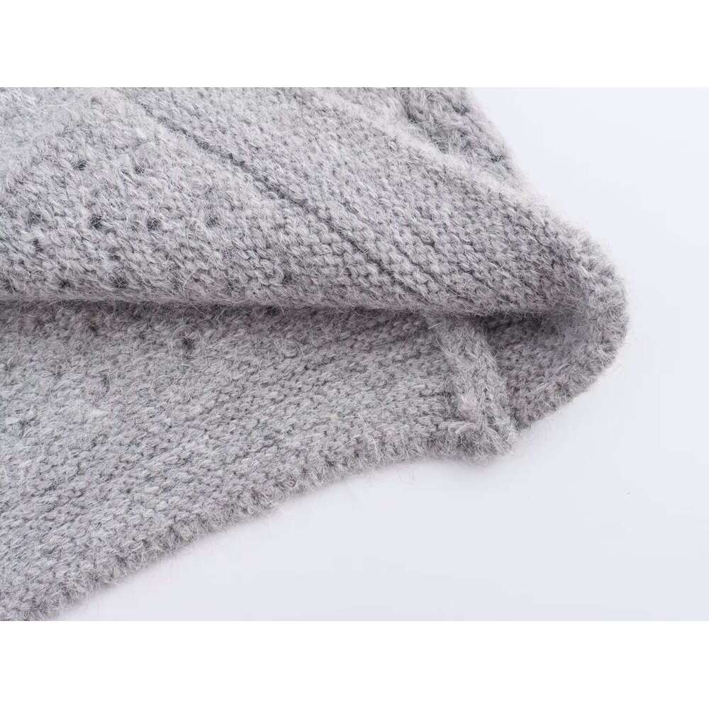 DHEssentials 2025 Autumn New French Style Loose Versatile Pocket Knitted Cardigan Sweater Jacket