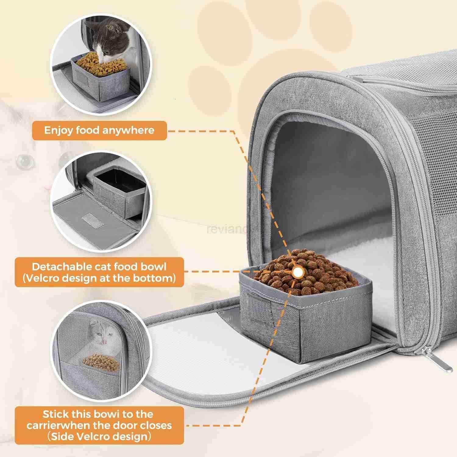 Cat Carrier Dog Carrier for Small Dog Medium CatsPet Travel Bag Puppies up to 15 LbsTSA Airline Approved Cat Carrier SoftW250912