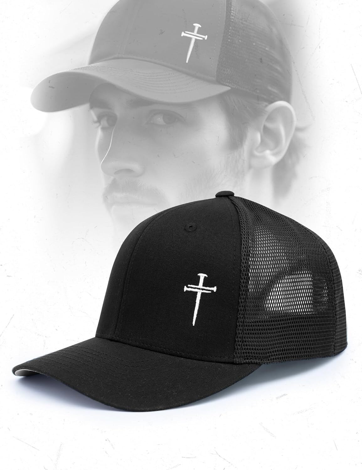 Christian Premium Jesus Hats for Men 3 Nails Cross Hat 6 Panel&Structured