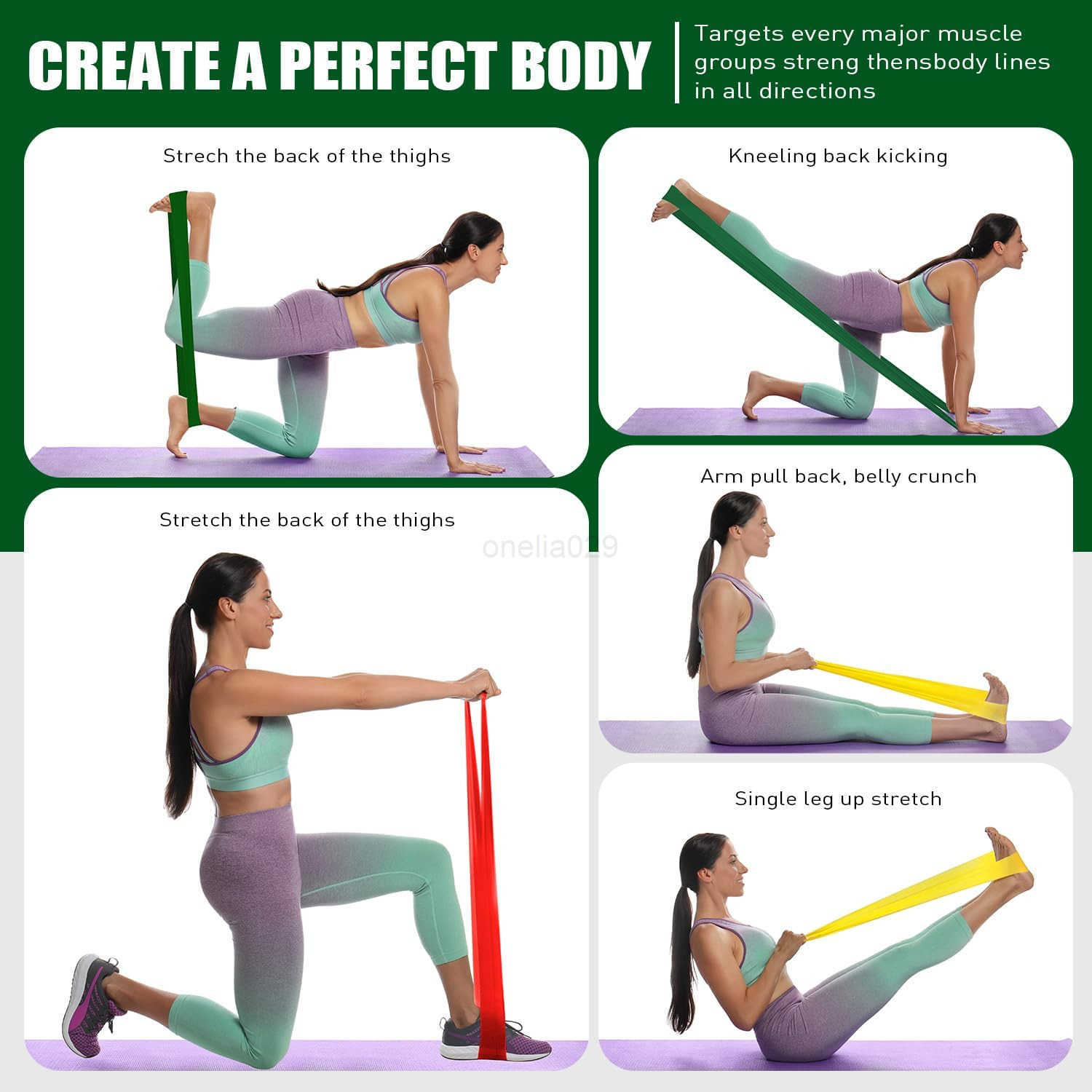 Resistance Bands Exercise Bands Physical Therapy Bands for Strength Training Yoga Pilates Stretch Elastic Band with Different Strengths Workout Bands 