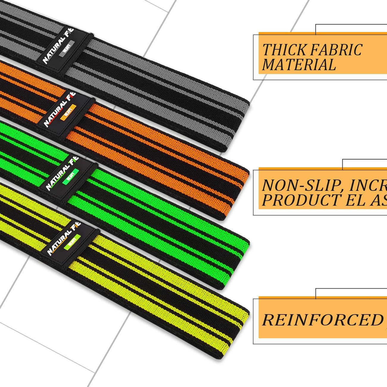 Resistance Bands Exercise Workout Bands for Legs and Butt Fabric 6 Set of Stretch Bands for Women and Men Exercise Loop Bands Yoga Pilates Rehab W2509