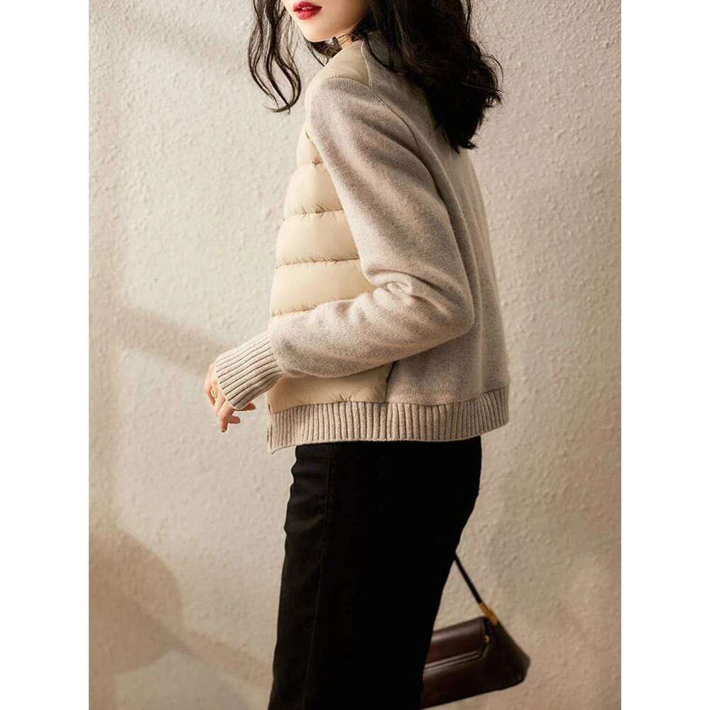 2025 Winter Sweater Patchwork Parka Women's Down Jackets Ultra Light Warm Casual Coat Female Puffer Jacket Oversized Outerwear