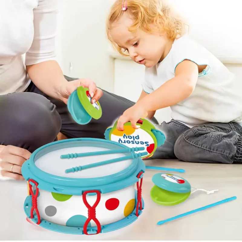 New High Quality 6pcs Kids Early Education Tambourine Instruments Toys Musical Drum Kit Children Music Set for Boy and Girl Baby C250912