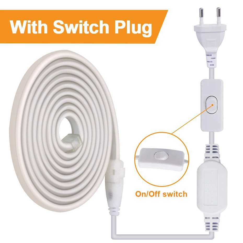 High Brightness 220V COB LED Strip Switch plug EU AU Waterproof Flexible Neon LED Tape Light for Home Kitchen Outdoor Lighting C250912