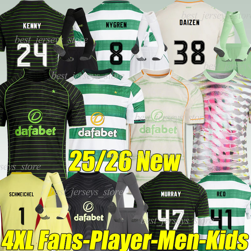 4XL 2025/26 Celts jerseys Soccer Jerseys celticfc NYGREN IHEANACHO DAIZEN KENNY McCOWAN REO MURRAY FORREST JOTA Men Kids Kits socks set irish celticfootball jerseys
