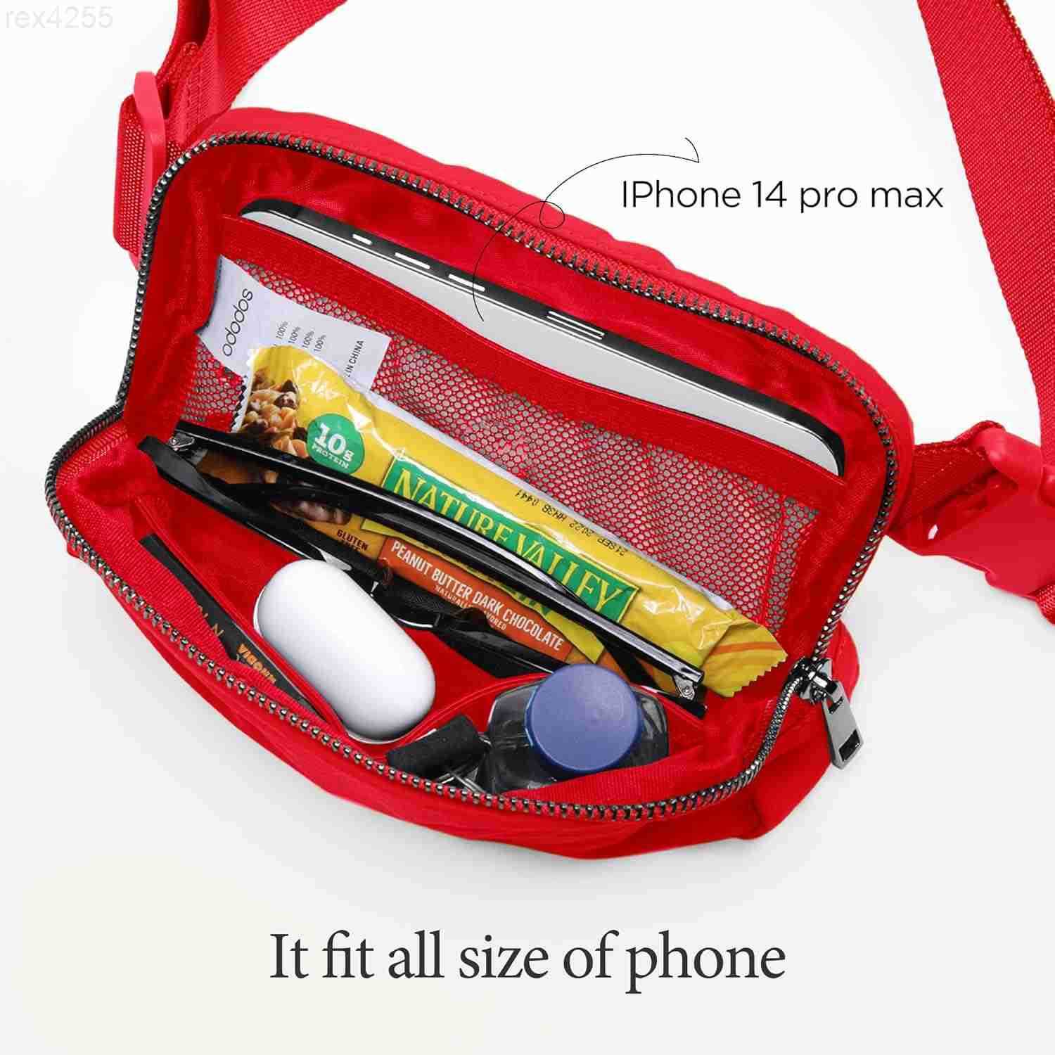 Unisex Mini Belt Bag with Adjustable Strap Small Fanny Pack for Workout Running Traveling Hiking RedW250912