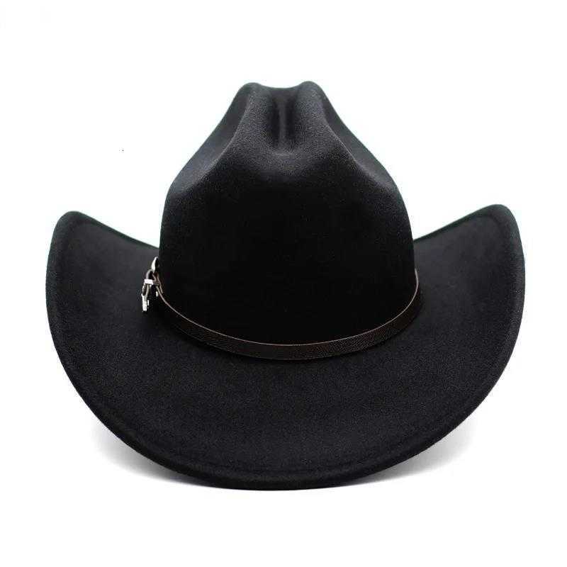 Vintage Western Cowboy Hat For Mens Gentman Lady Jazz Cowgirl With ather Wide Brim Cloche Church Sbrero Hbre s G250910