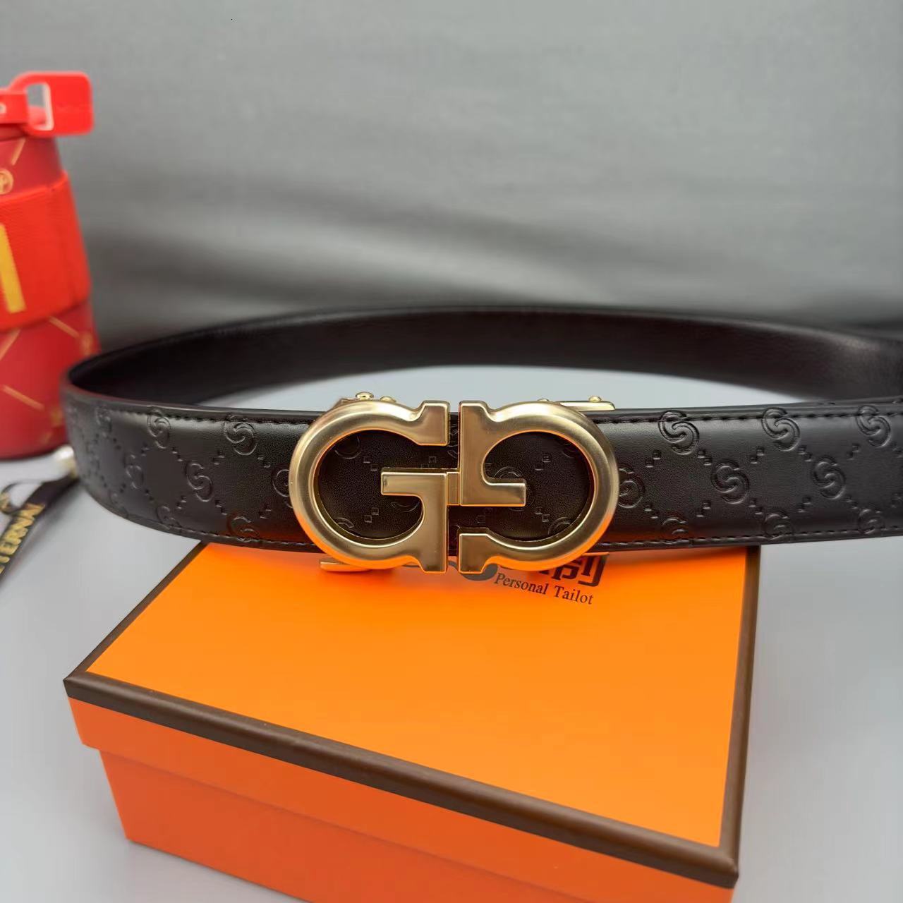 mens belt business men's leather automatic buckle letter g trendy elegant versatile young and middleaged highend belt designer belt