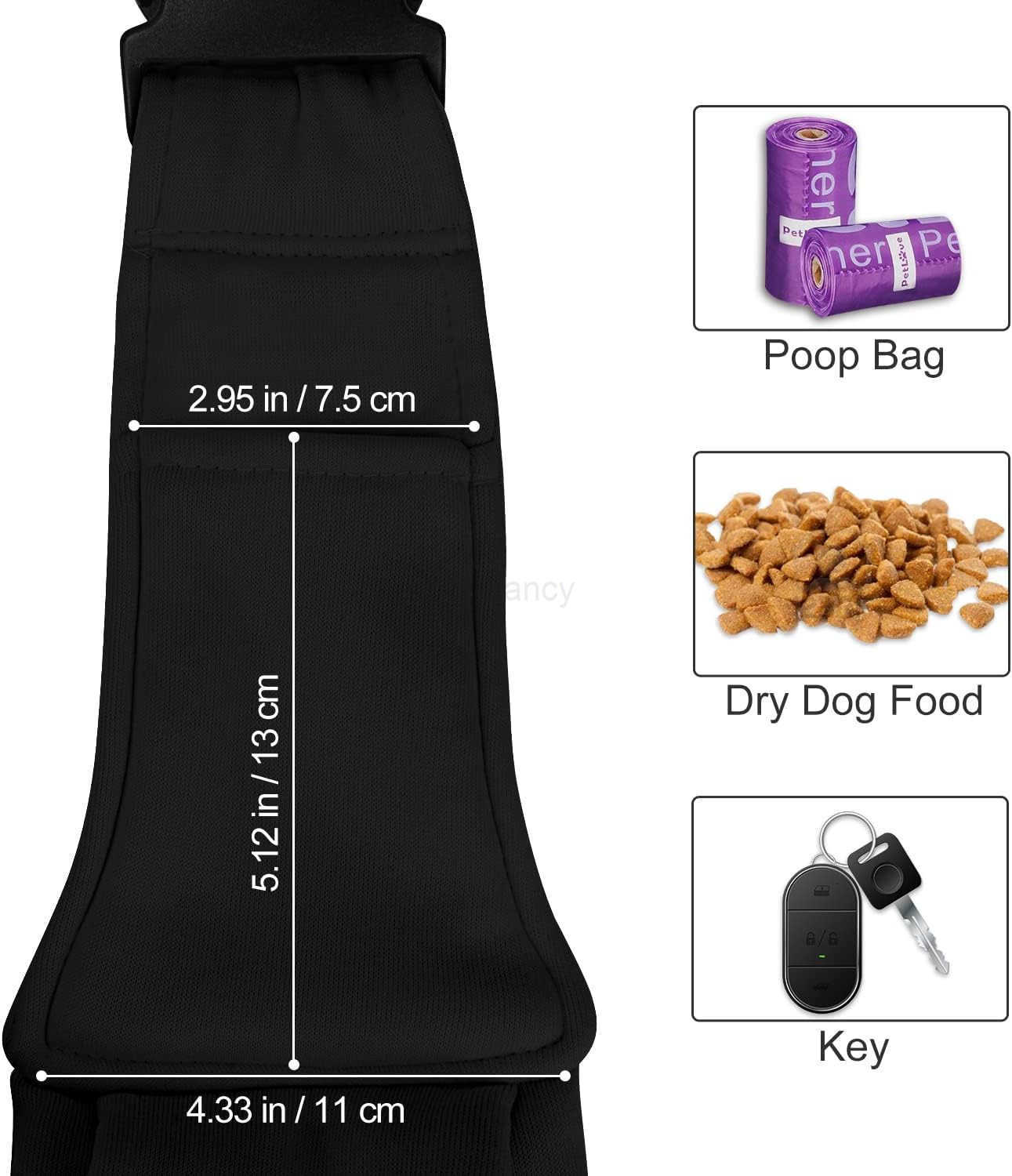 Reversible Dog Cat Sling Carrier Small Dog Carrier Adjustable Dog Sling Hands Free Cross Body Carrier with Collar Hook for DogCatBunny up to 11lb Blac