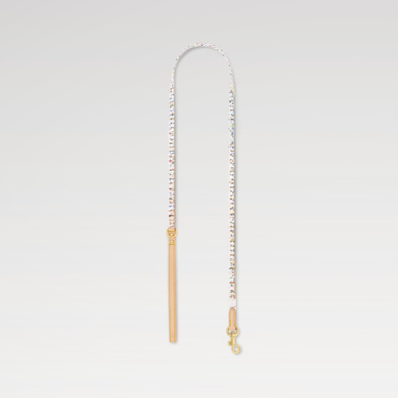 2025 new Designer Collars and Leash Classics White Multicolour Dog Collar with Metal Charm Double Layered Leather Leashes for Small Medium D