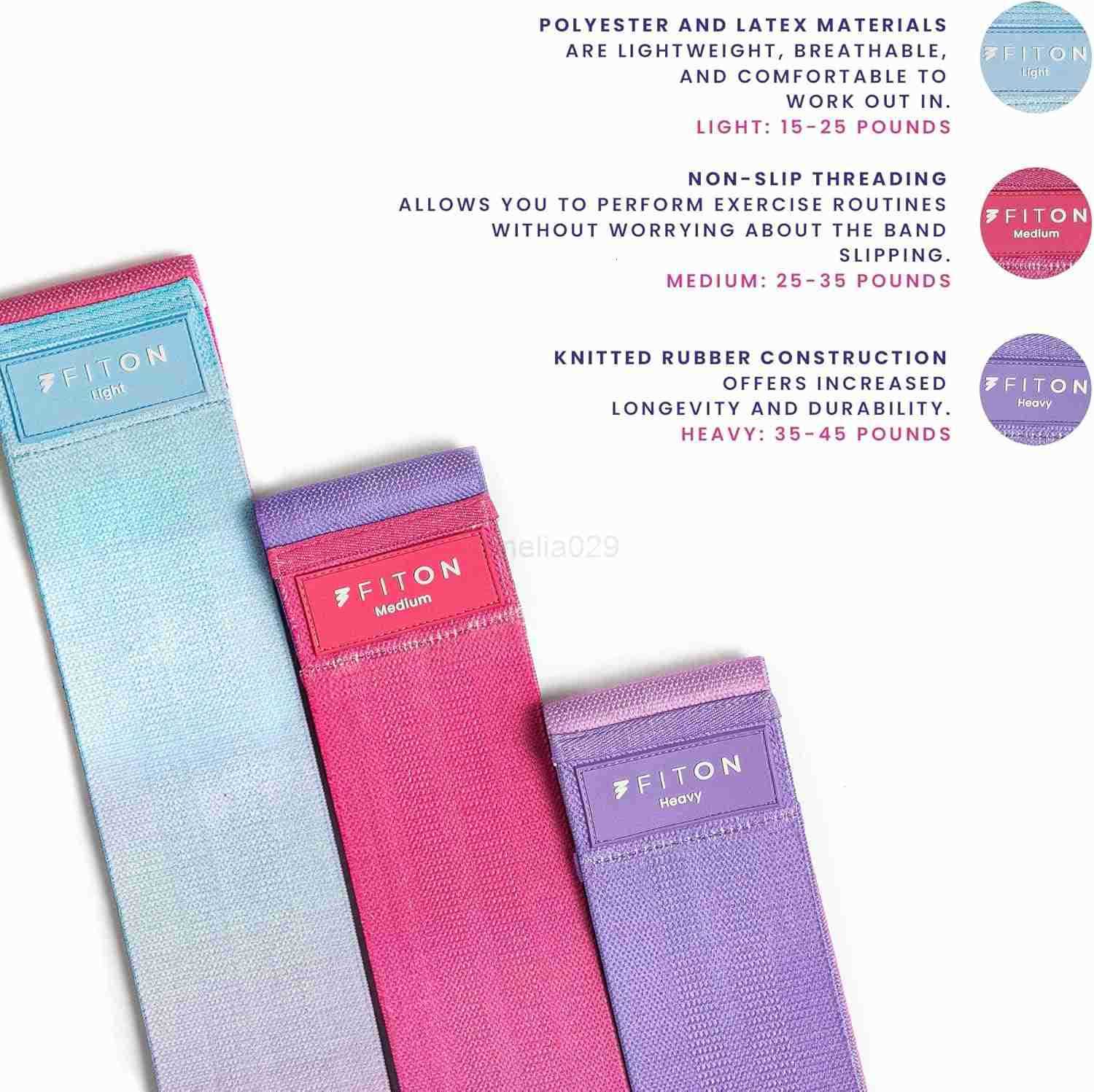 Resistance Bands for Workout NonSlip Rubber Stretch and Hip Bands with Knitted Rubber 3 Resistance Levels Elastic Exercise Gear for Thighs Butt Home F